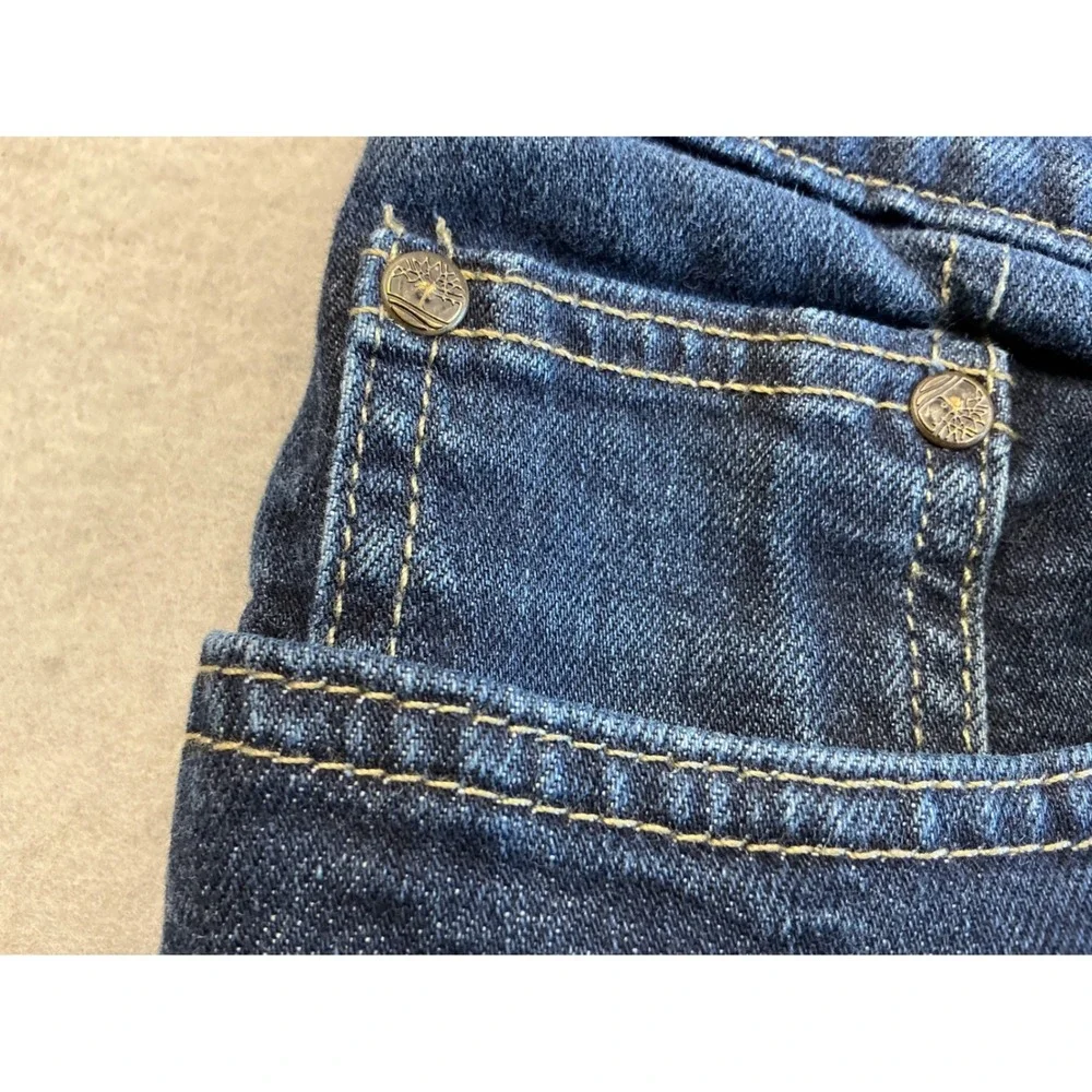 Timberland Mens Jeans Dark Wash Straight Leg Denim 34x31 Rugged Casual Blue
